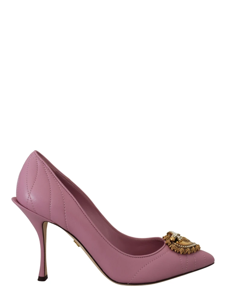 Pink Leather Heart DEVOTION Heels Pumps Shoes