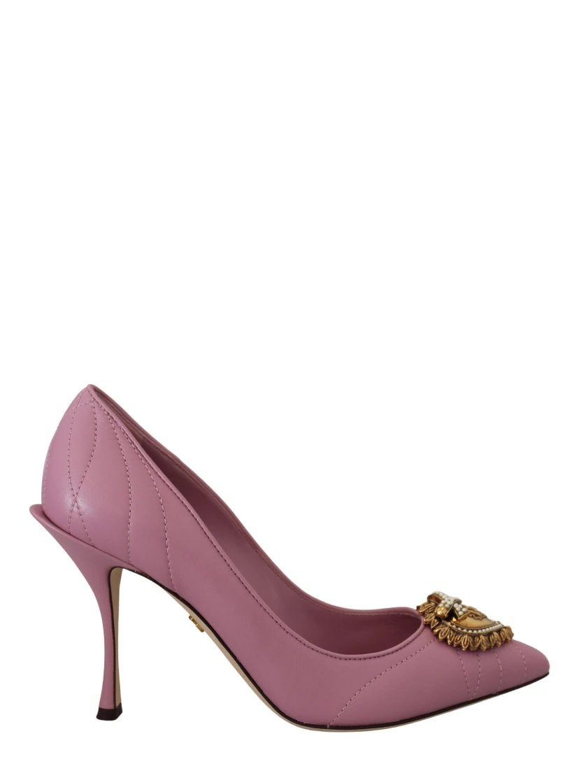 Pink Leather Heart DEVOTION Heels Pumps Shoes