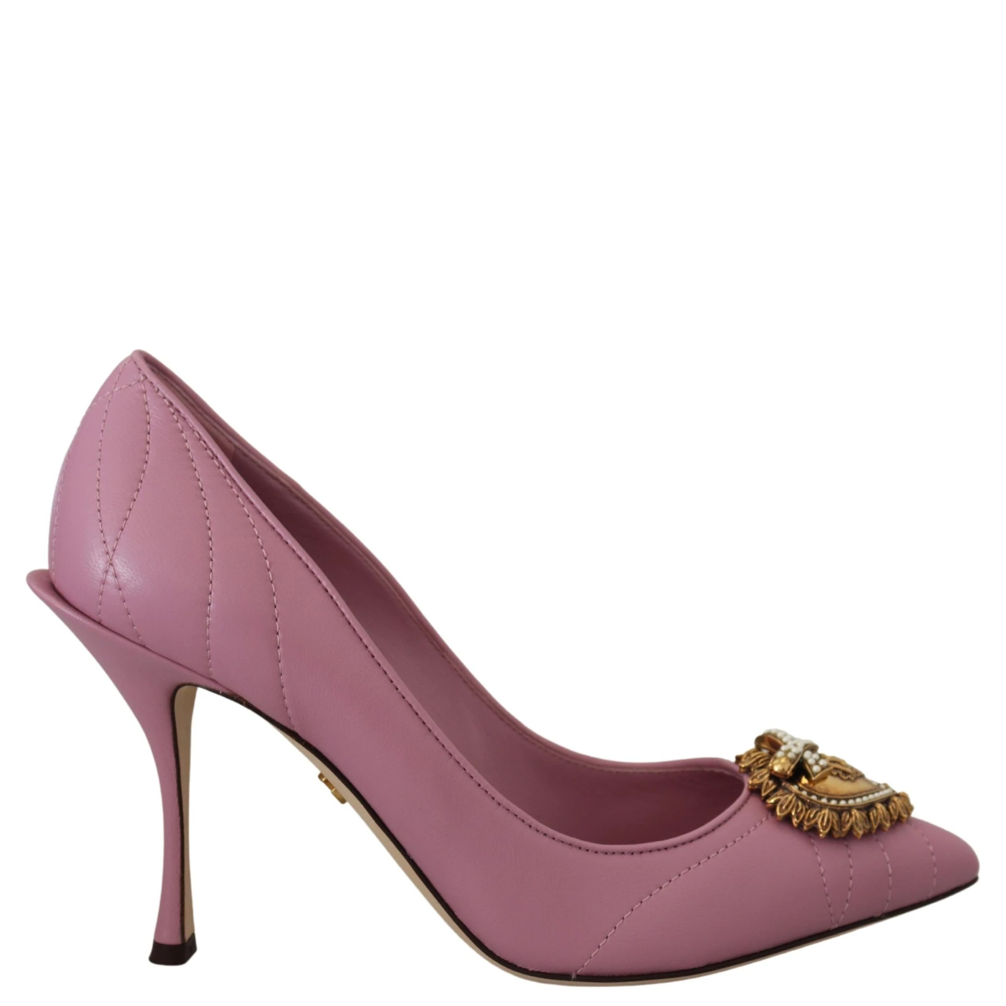 Pink Leather Heart DEVOTION Heels Pumps Shoes