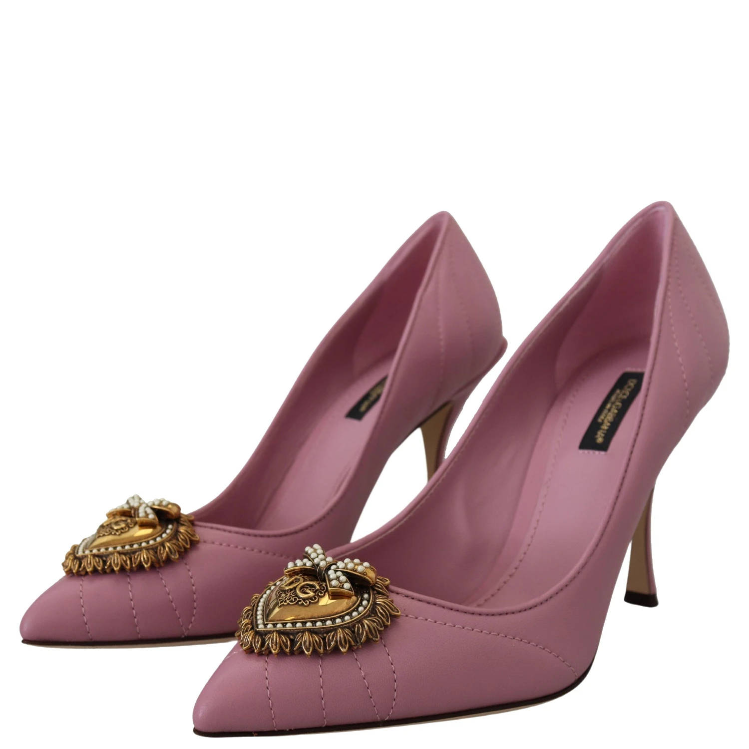 Pink Leather Heart DEVOTION Heels Pumps Shoes