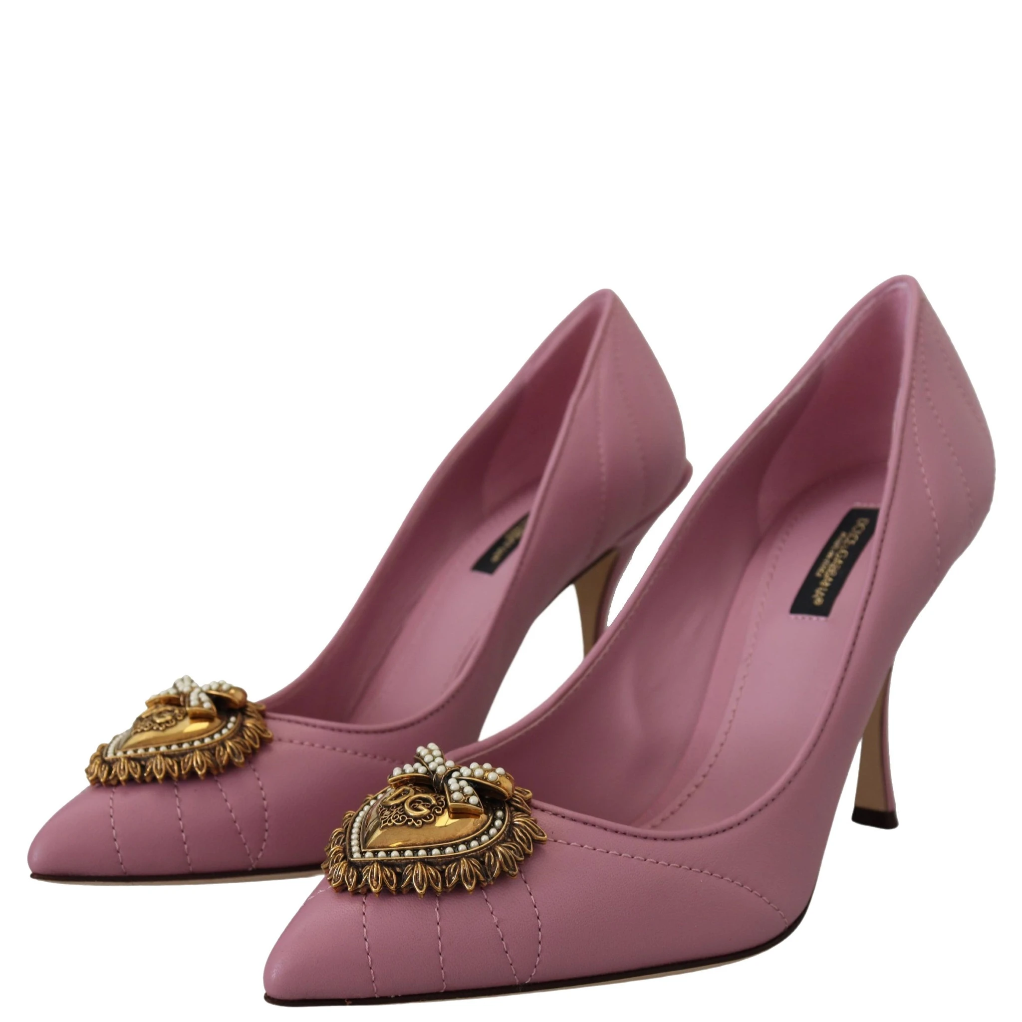 Pink Leather Heart DEVOTION Heels Pumps Shoes