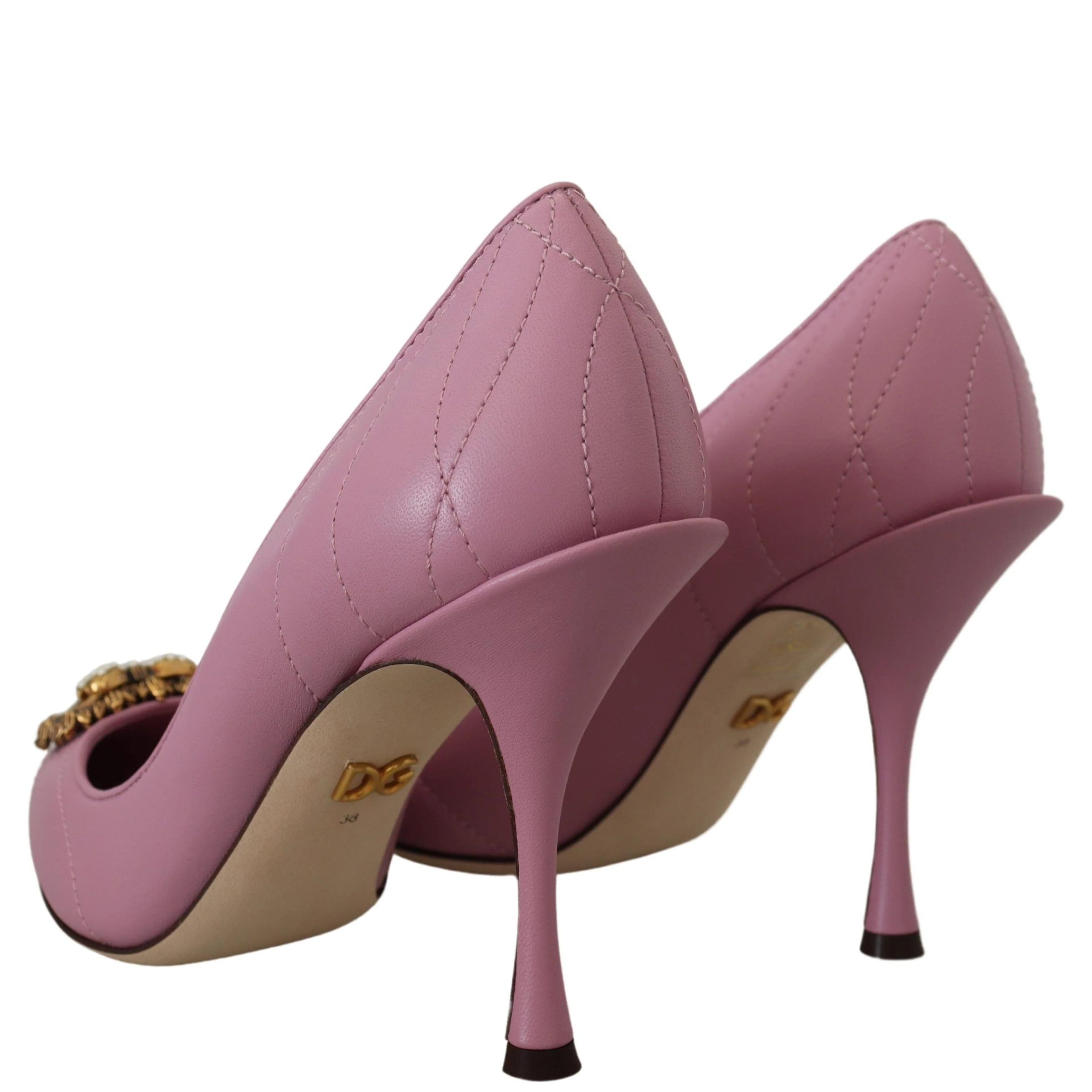 Pink Leather Heart DEVOTION Heels Pumps Shoes