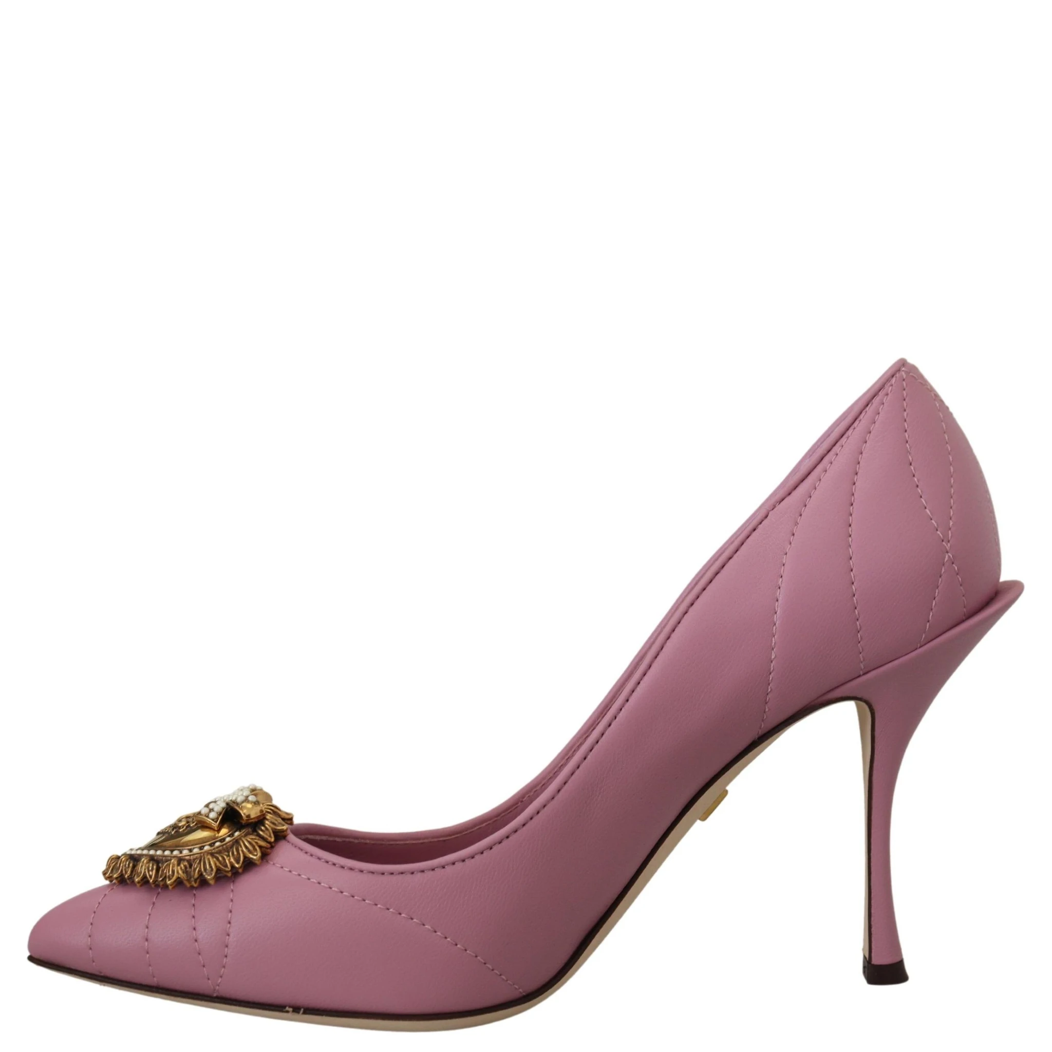 Pink Leather Heart DEVOTION Heels Pumps Shoes