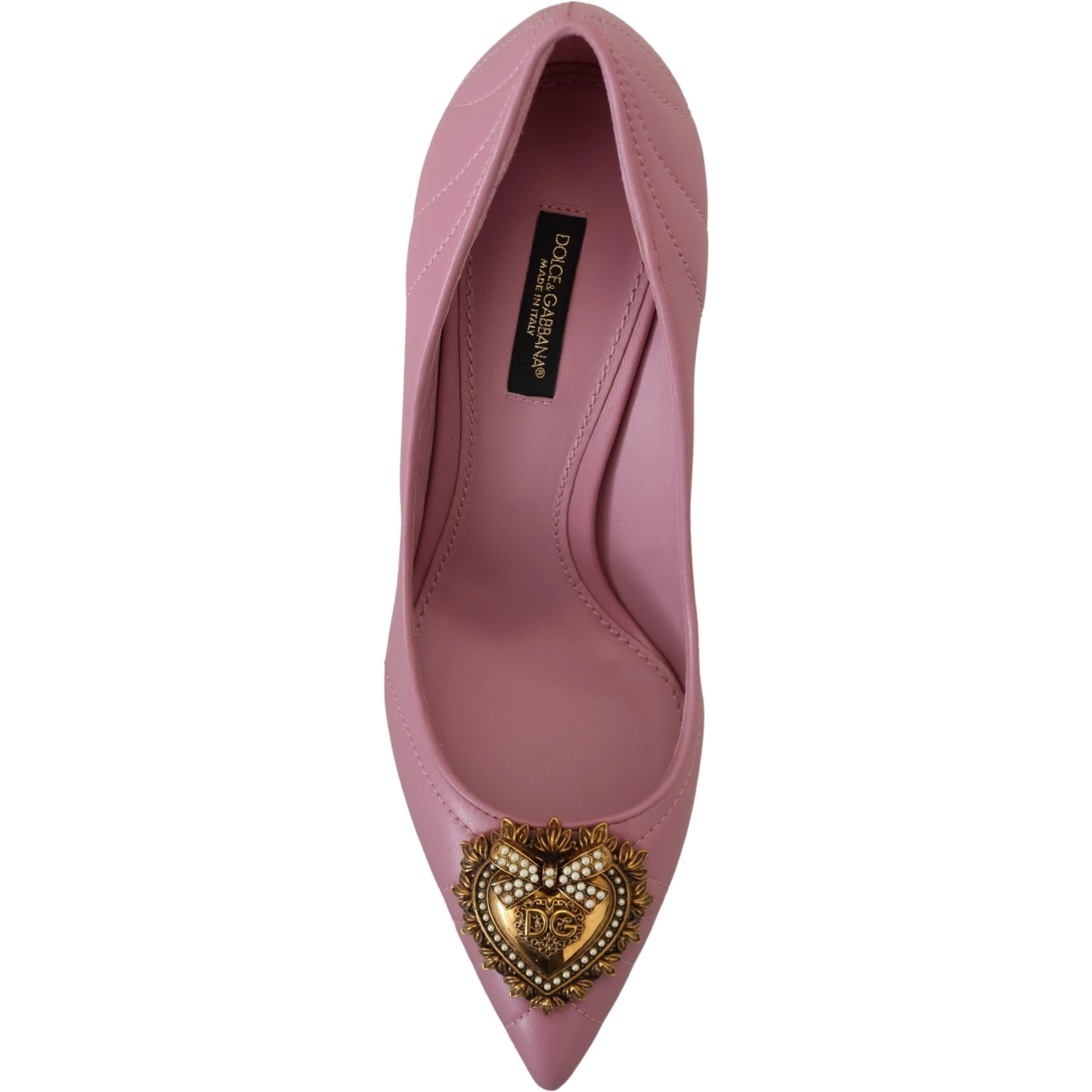Pink Leather Heart DEVOTION Heels Pumps Shoes