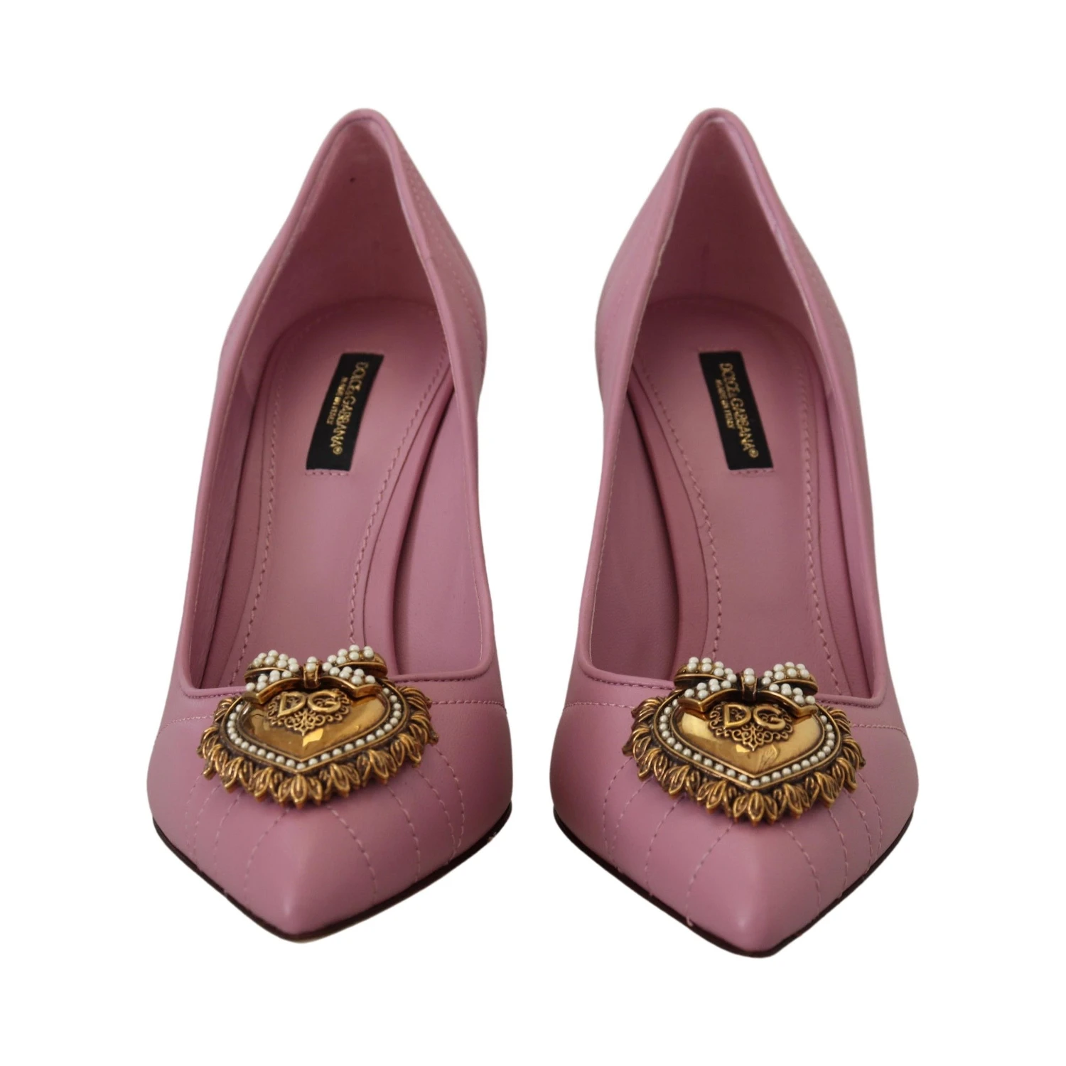 Pink Leather Heart DEVOTION Heels Pumps Shoes