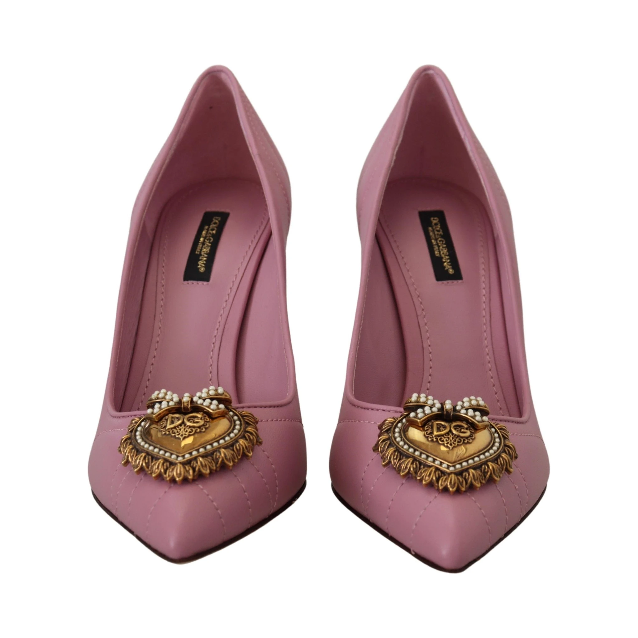 Pink Leather Heart DEVOTION Heels Pumps Shoes