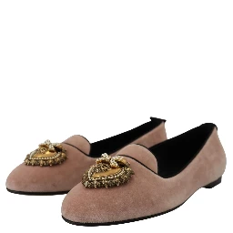 Pink Velvet Slip Ons Loafers Flats Shoes