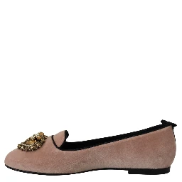 Pink Velvet Slip Ons Loafers Flats Shoes