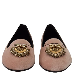 Pink Velvet Slip Ons Loafers Flats Shoes