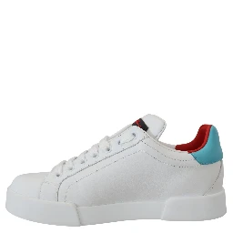 White Leather Sneaker Portofino Logo Heart Shoes