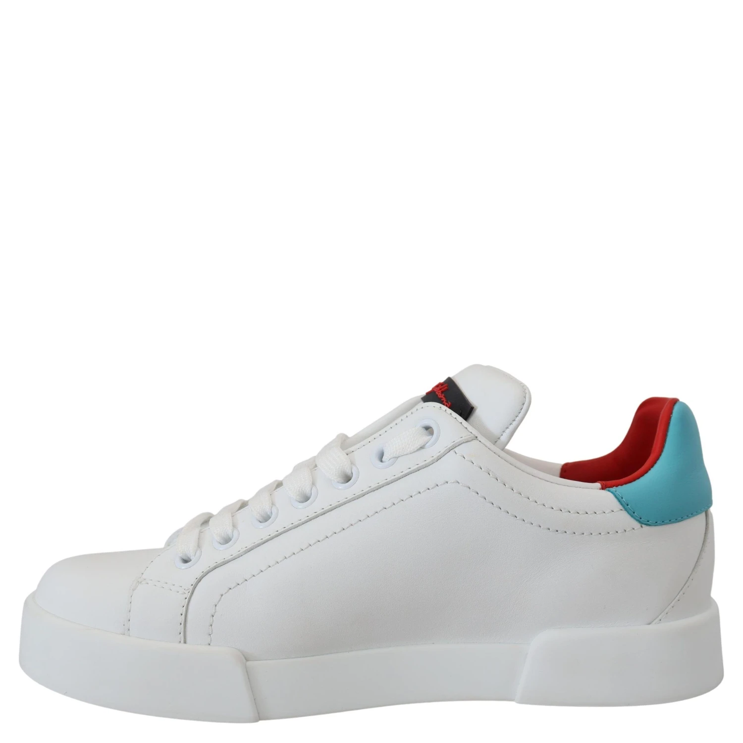 White Leather Sneaker Portofino Logo Heart Shoes