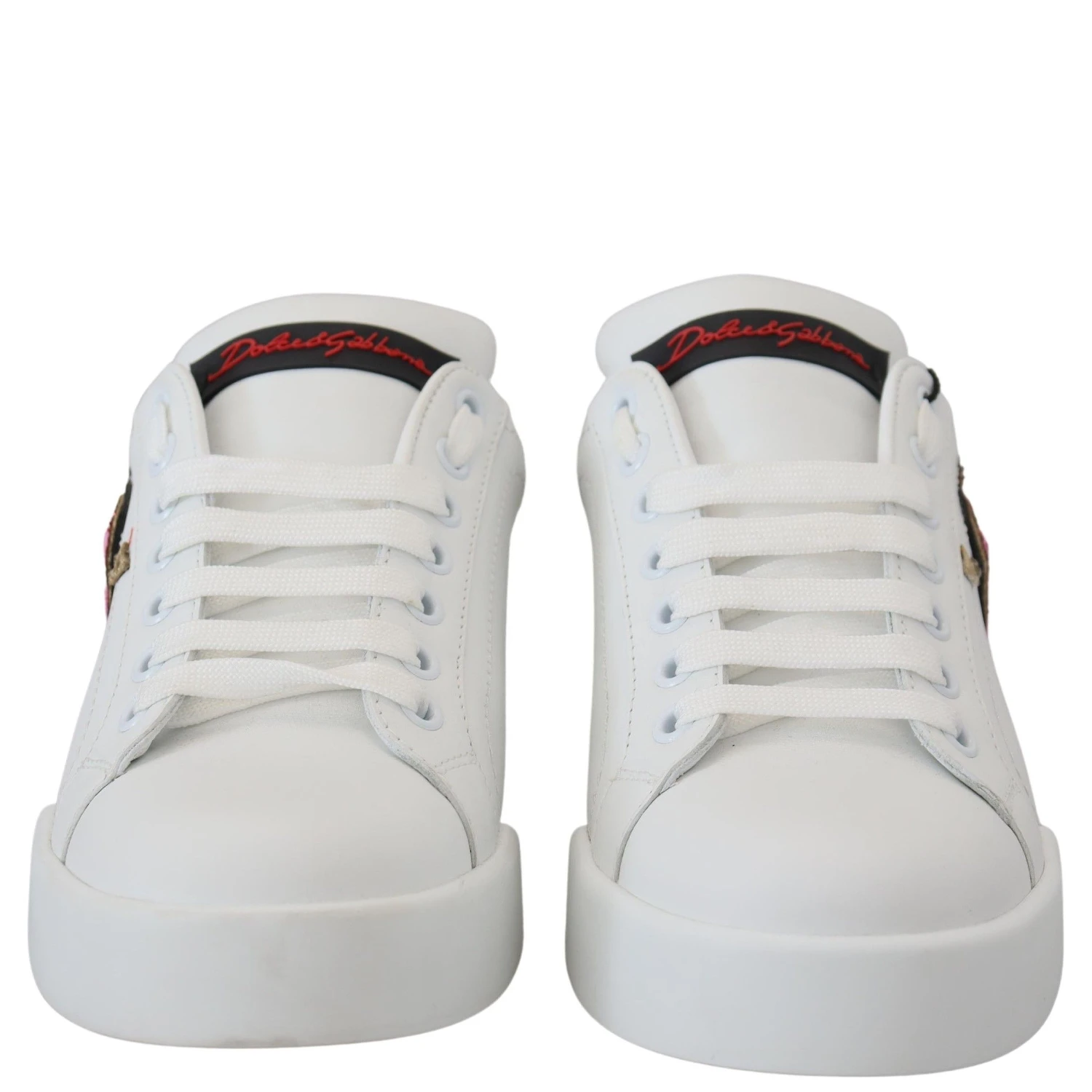 White Leather Sneaker Portofino Logo Heart Shoes