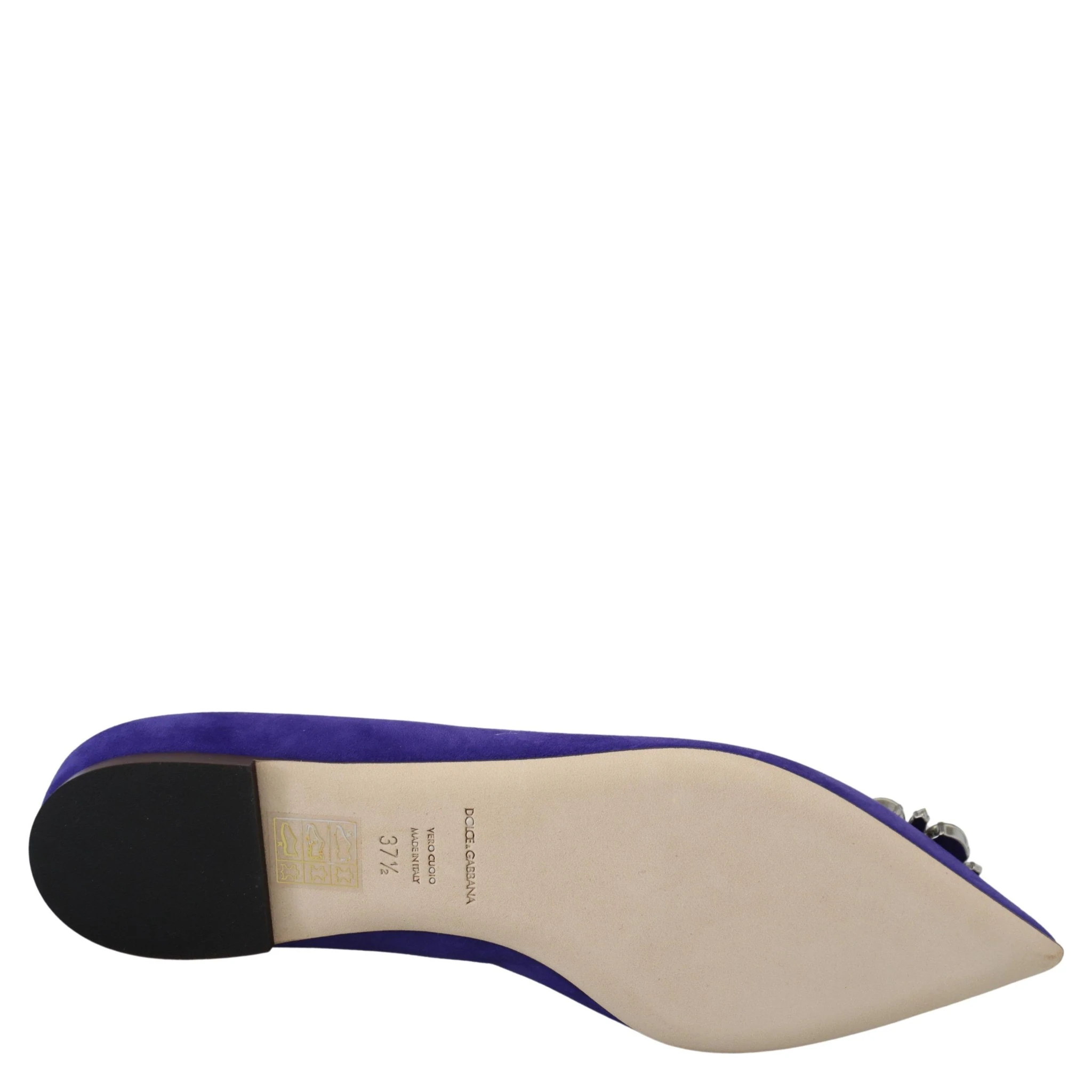 Purple Suede Crystals Loafers Flats Shoes