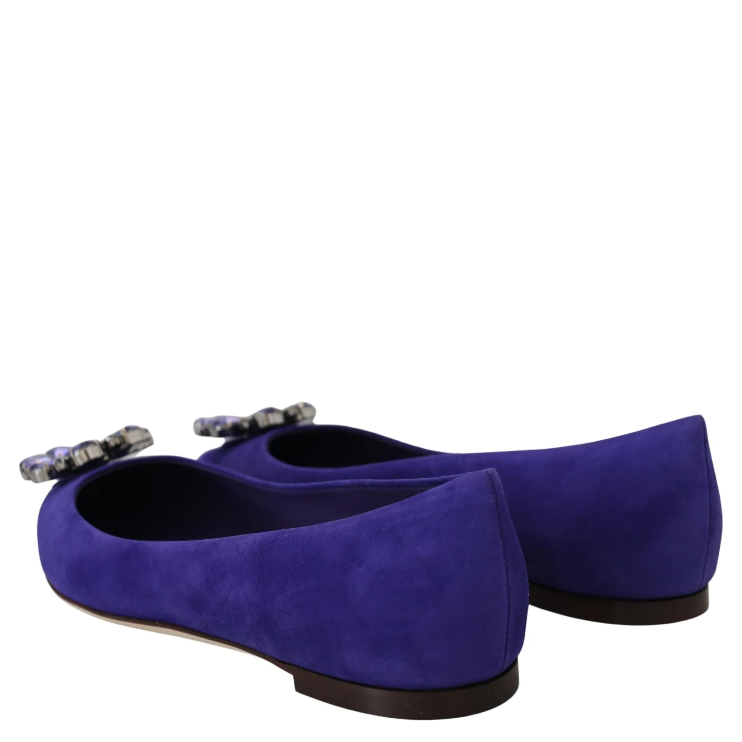 Purple Suede Crystals Loafers Flats Shoes