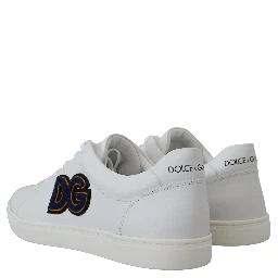 White Leather DG Logo Casual Sneakers Shoes