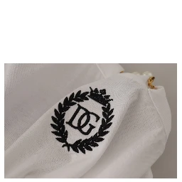 White Necklace Embellished Neckline T-shirt Top