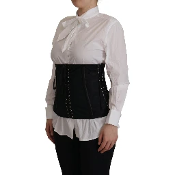 Black Corset Belt Stretch Waist Strap Top