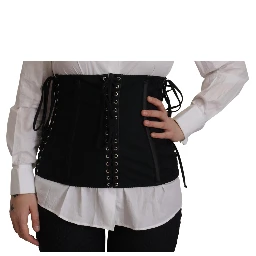 Black Corset Belt Stretch Waist Strap Top