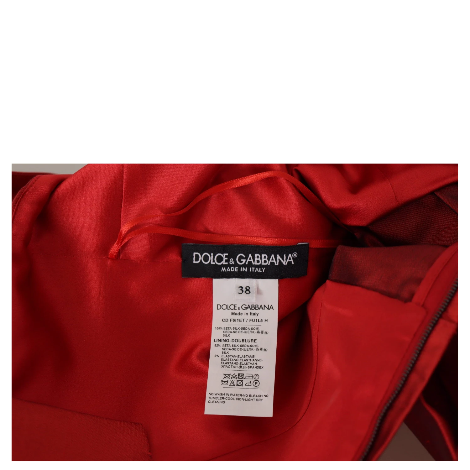 Red A-line Pleated Satin Silk Dress