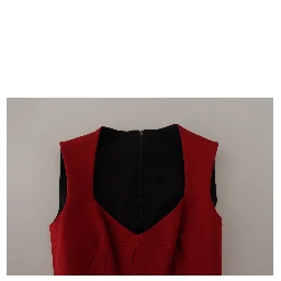 Red Sweetheart Neck Bodycon Midi Dress