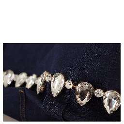 Blue Denim Crystal Embellish Cotton Jacket