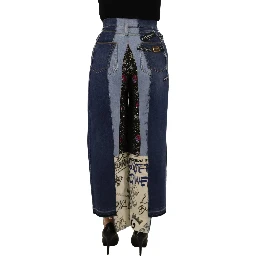 Multicolor Patchwork DG Fashion Wide Leg Denim Pant