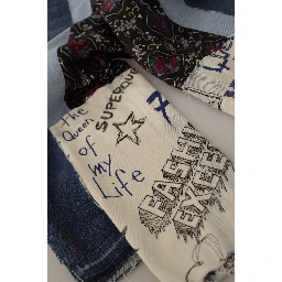 Multicolor Patchwork DG Fashion Wide Leg Denim Pant