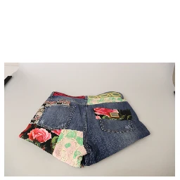 Blue Patchwork High Waist Denim Jeans