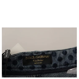 Blue Floral High Waist Skinny Denim Jeans