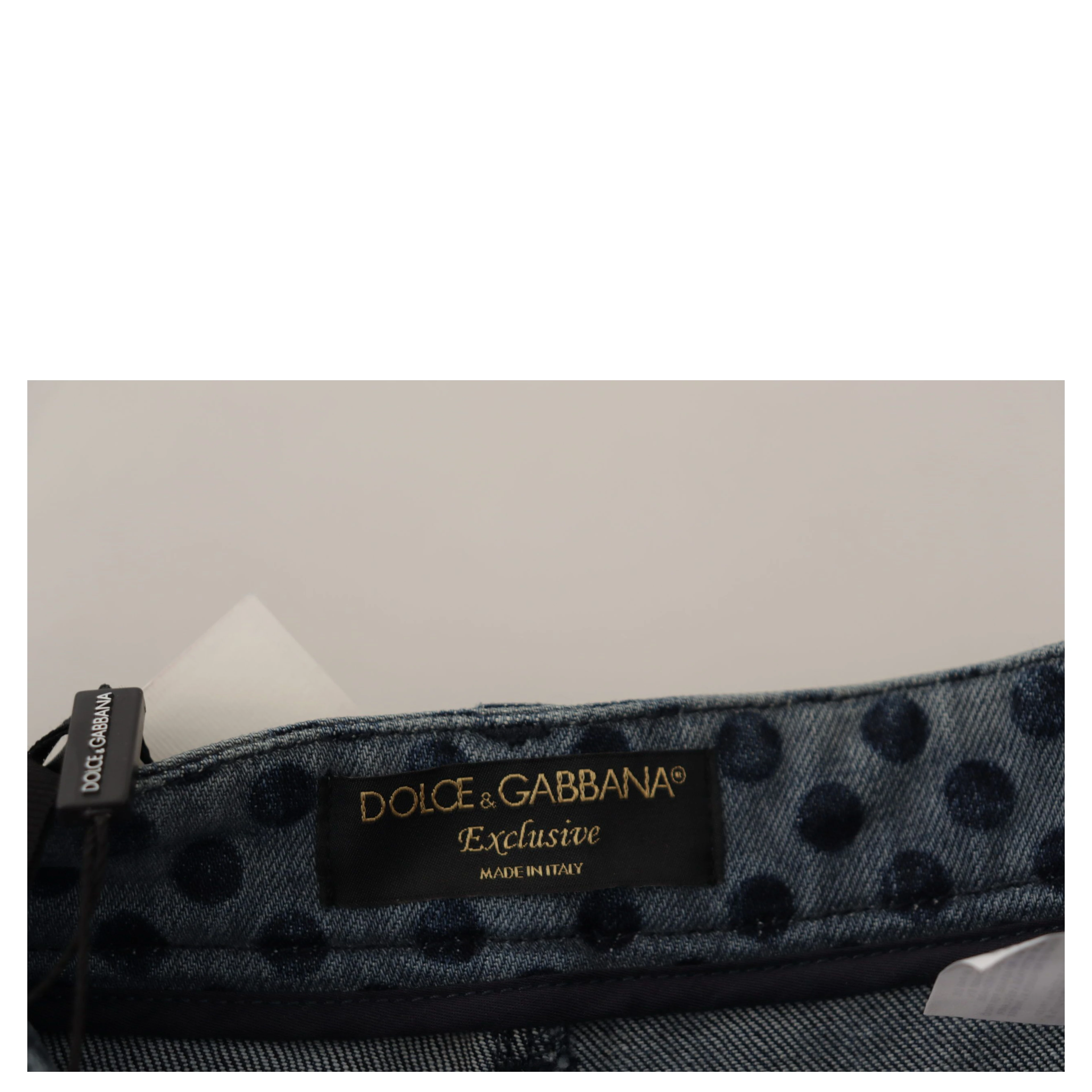 Blue Floral High Waist Skinny Denim Jeans