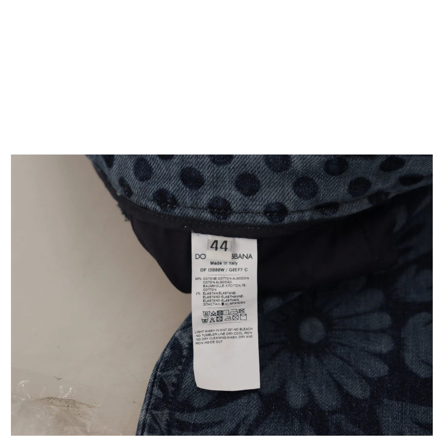 Blue Floral High Waist Skinny Denim Jeans