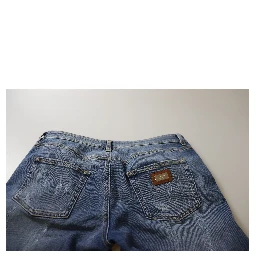 Blue Washed Cotton Skinny Low Waist Denim Jeans