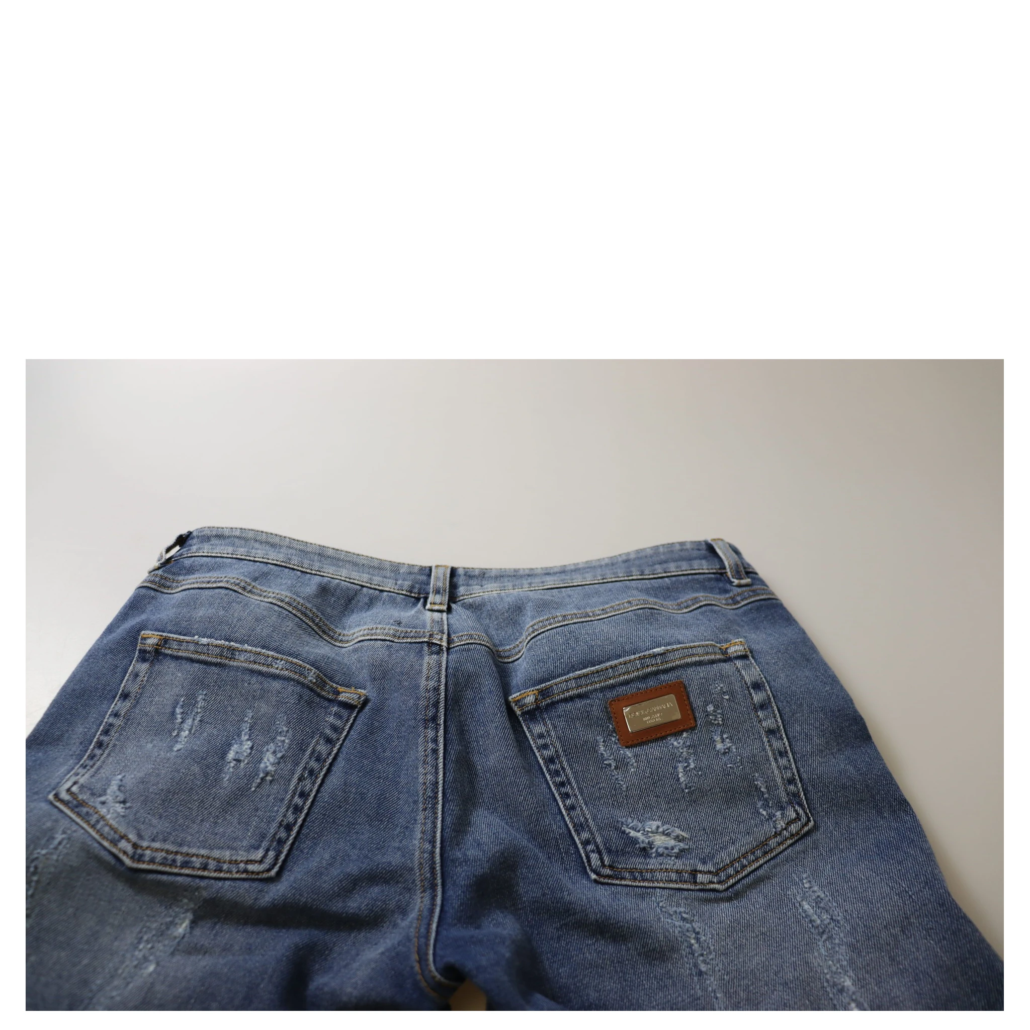 Blue Washed Cotton Skinny Low Waist Denim Jeans