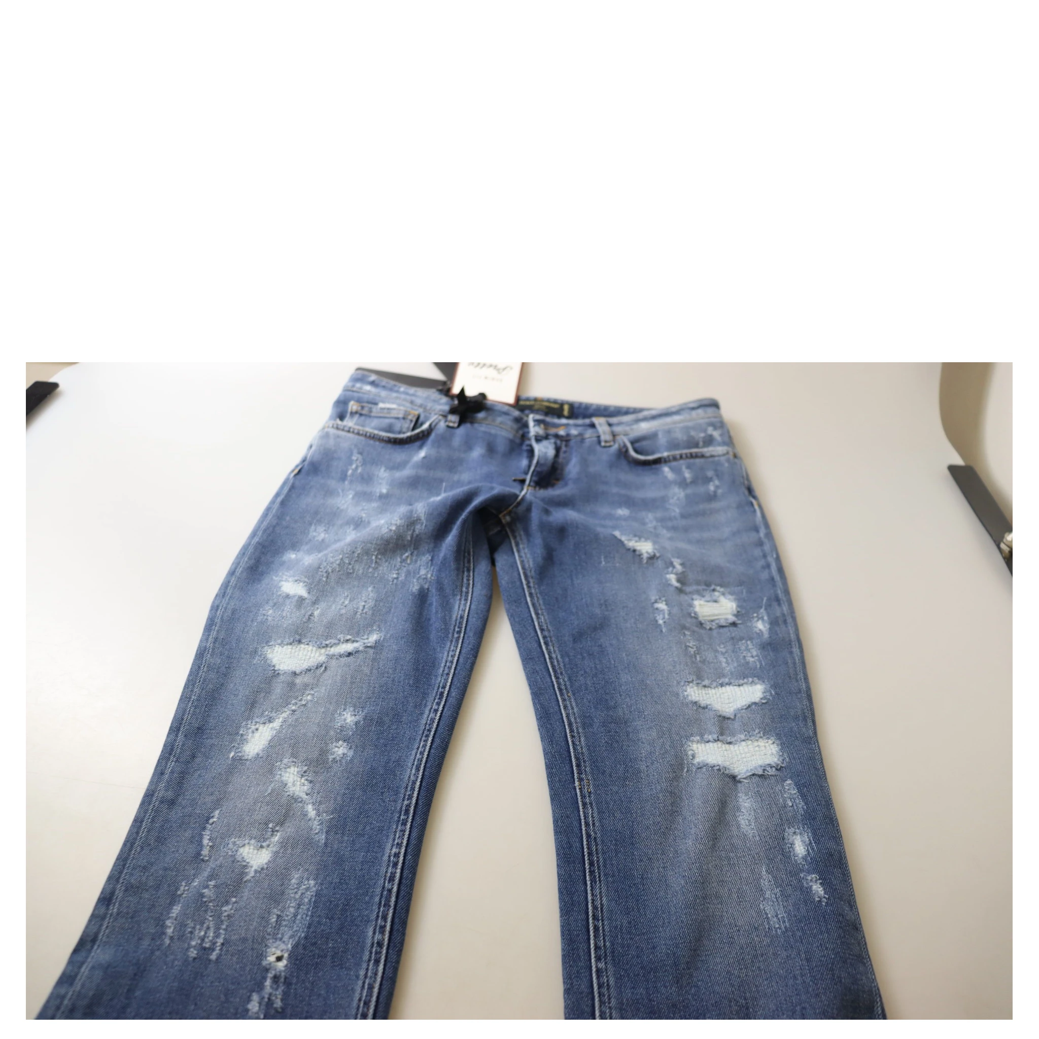 Blue Washed Cotton Skinny Low Waist Denim Jeans