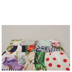 Multicolor Patchwork High Waist Cotton Shorts