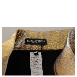 Gold Cotton Blend Glittered Hot Shorts