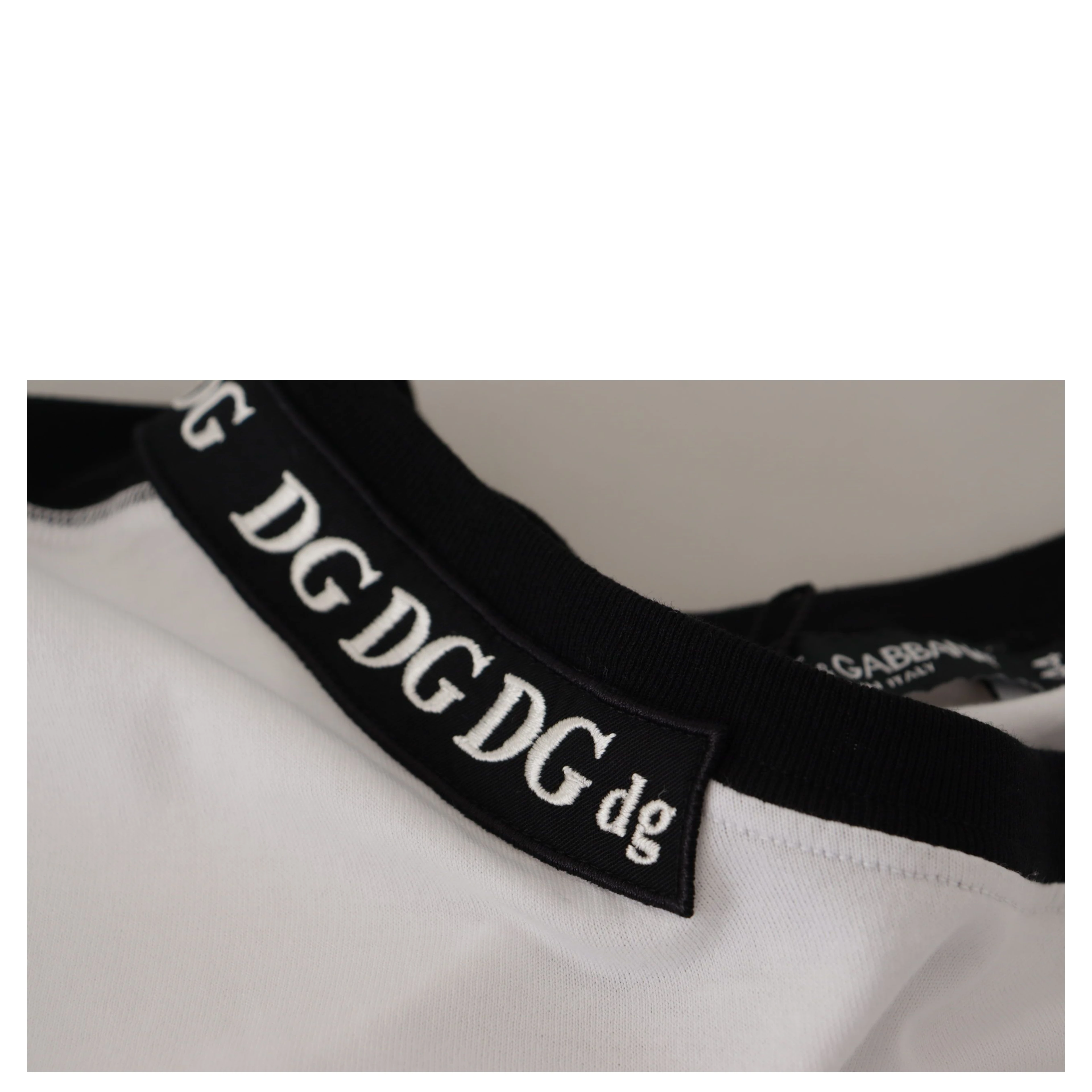 White Slogan Print Round Neck Cotton  T-shirt