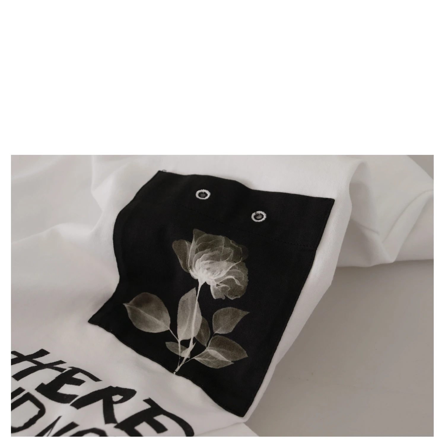 White Slogan Print Round Neck Cotton  T-shirt