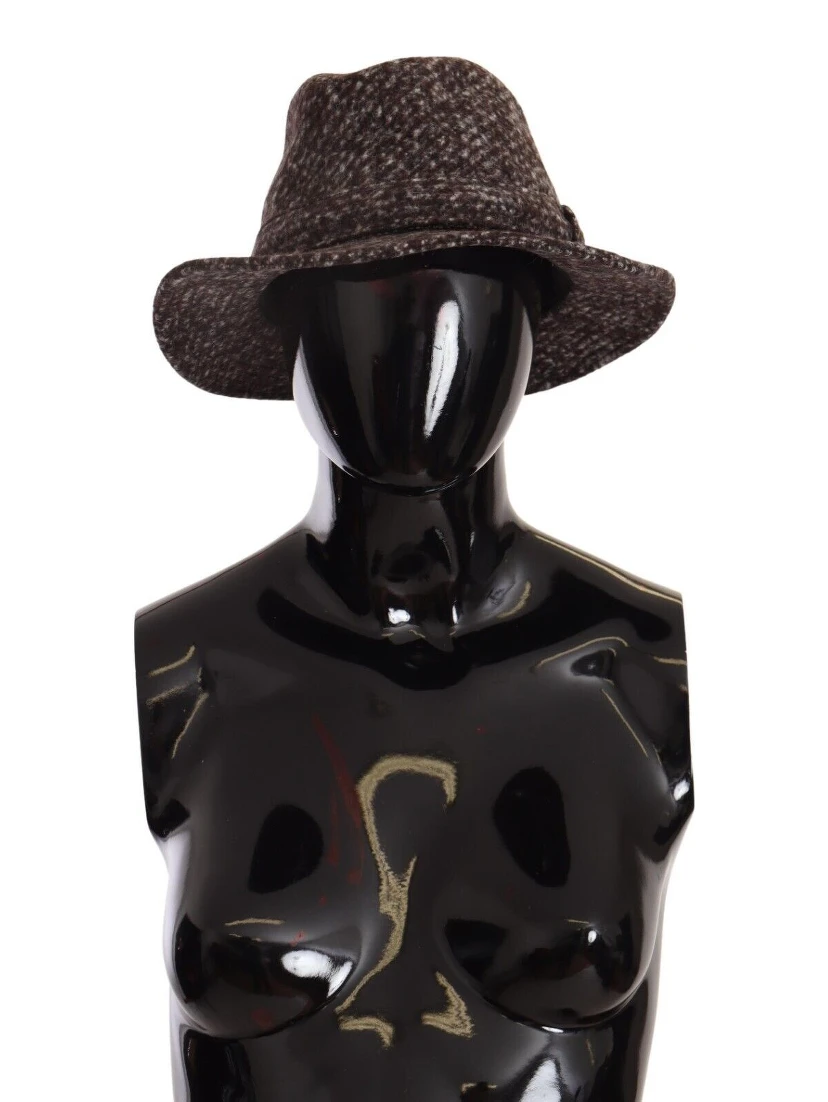 Gray Melange Blended Textured Tweed Hat