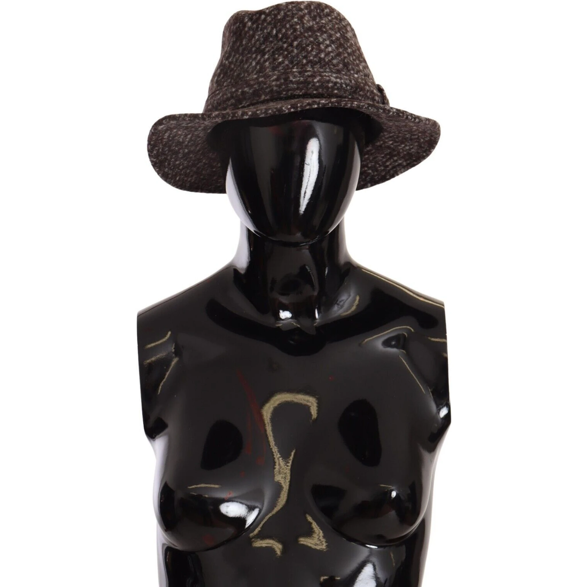 Gray Melange Blended Textured Tweed Hat