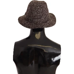 Gray Melange Blended Textured Tweed Hat