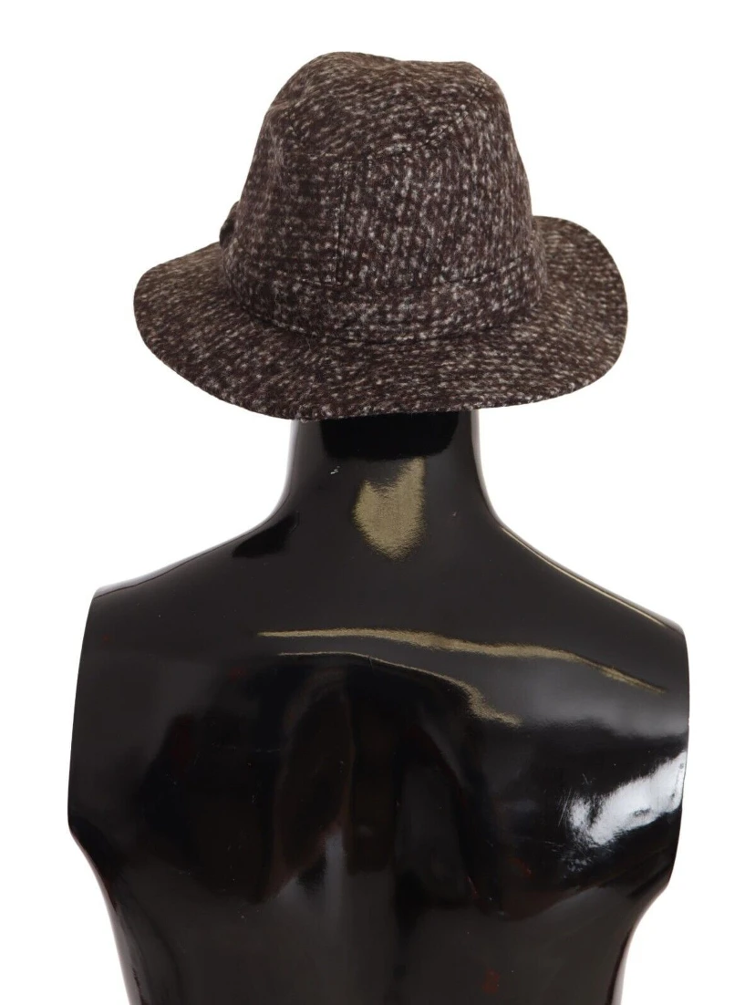 Gray Melange Blended Textured Tweed Hat