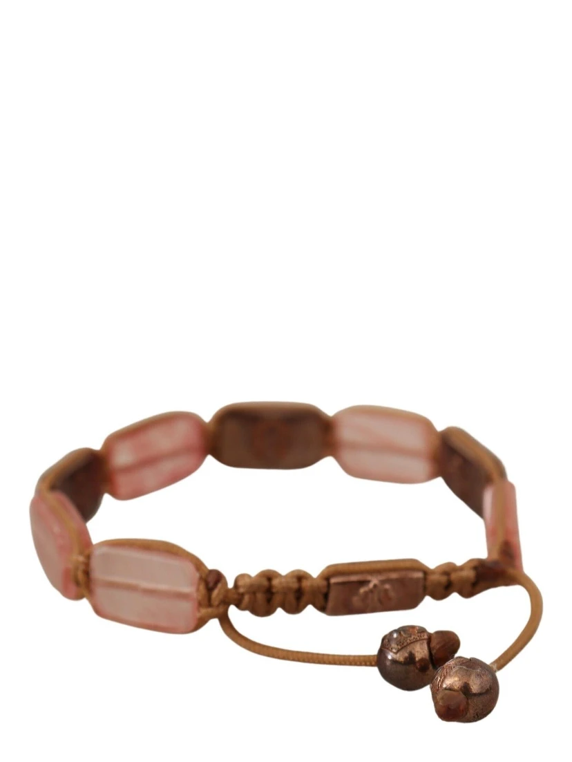 Multicolor Crystals Logo Embellished Adjustable Bracelet