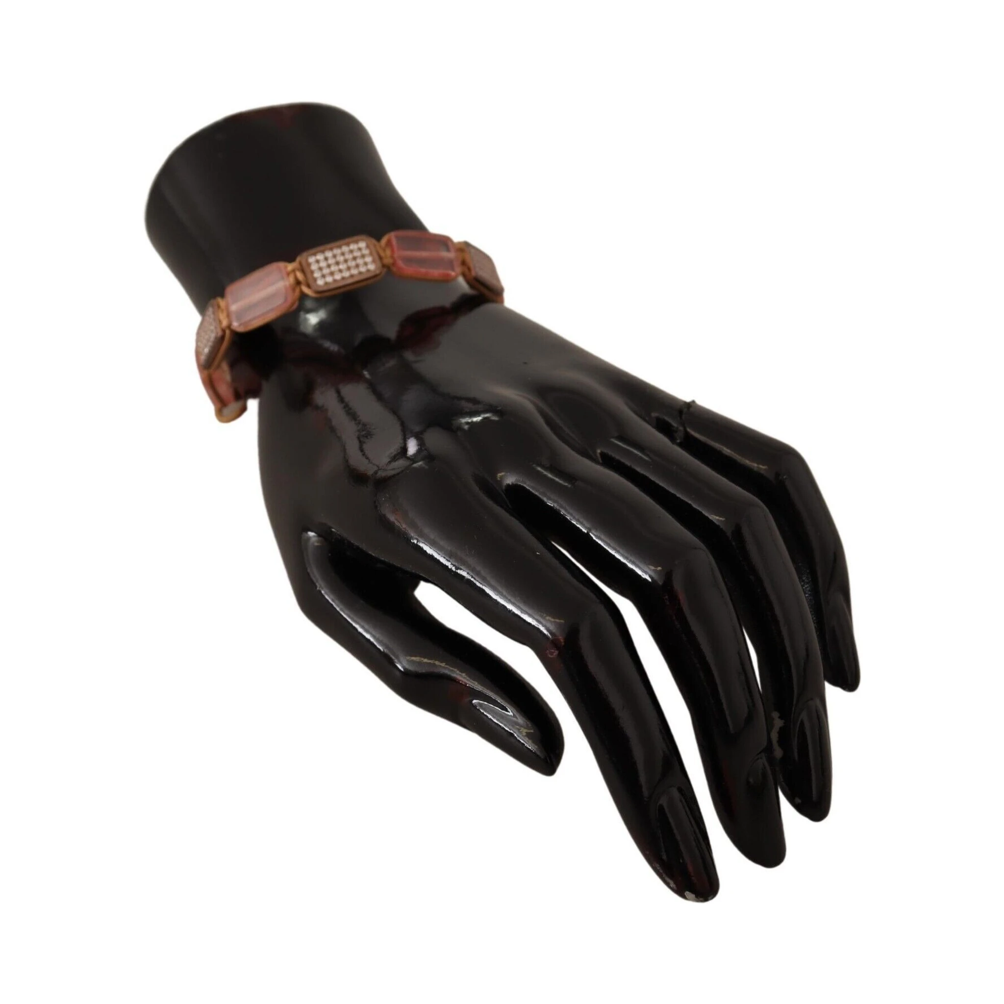 Multicolor Crystals Logo Embellished Adjustable Bracelet