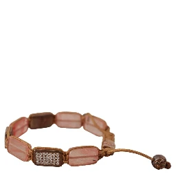 Multicolor Crystals Logo Embellished Adjustable Bracelet