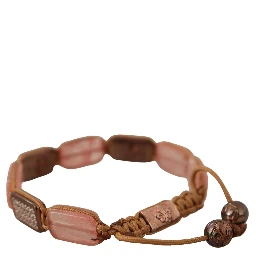 Multicolor Crystals Logo Embellished Adjustable Bracelet