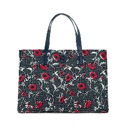 Medium Nylon Retro Batik Print Shoulder Tote Handbag