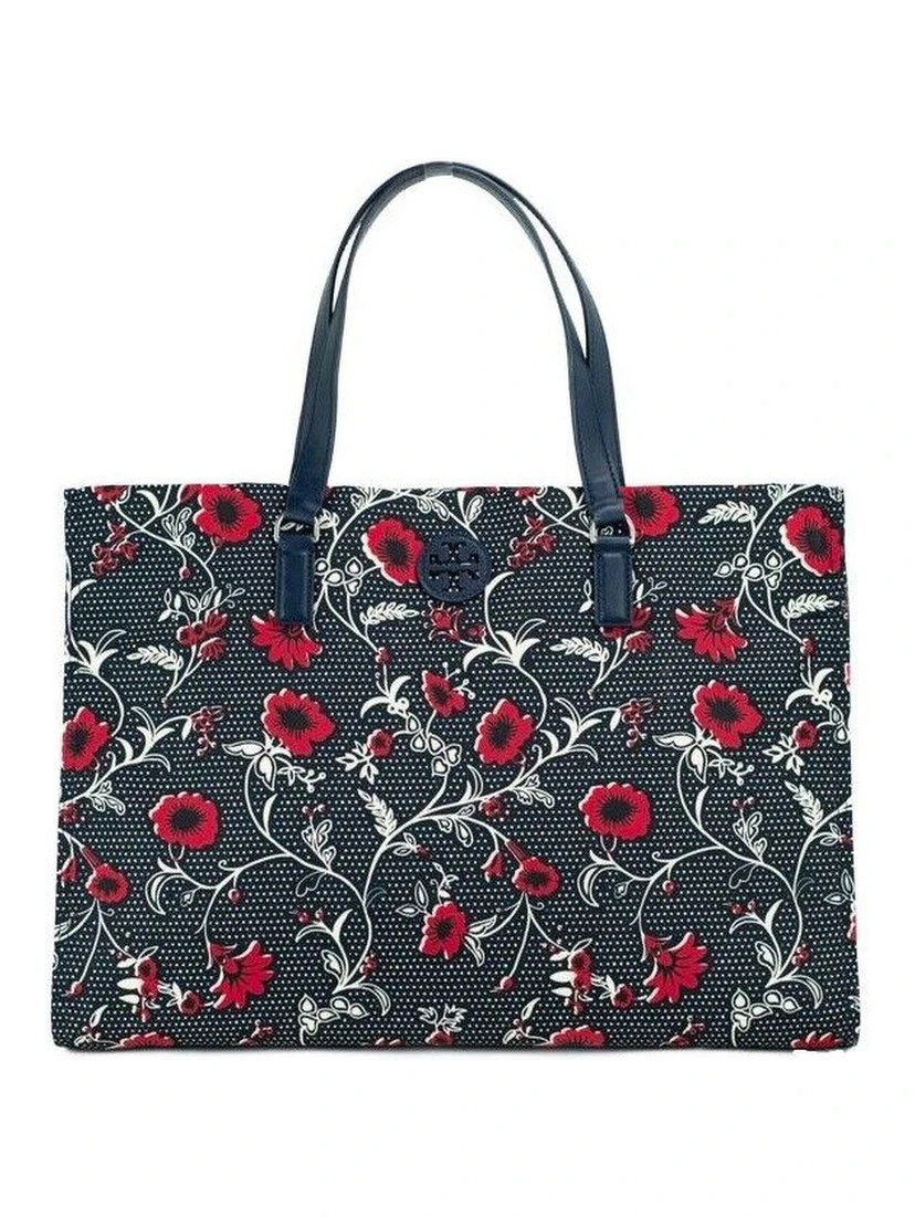 Medium Nylon Retro Batik Print Shoulder Tote Handbag