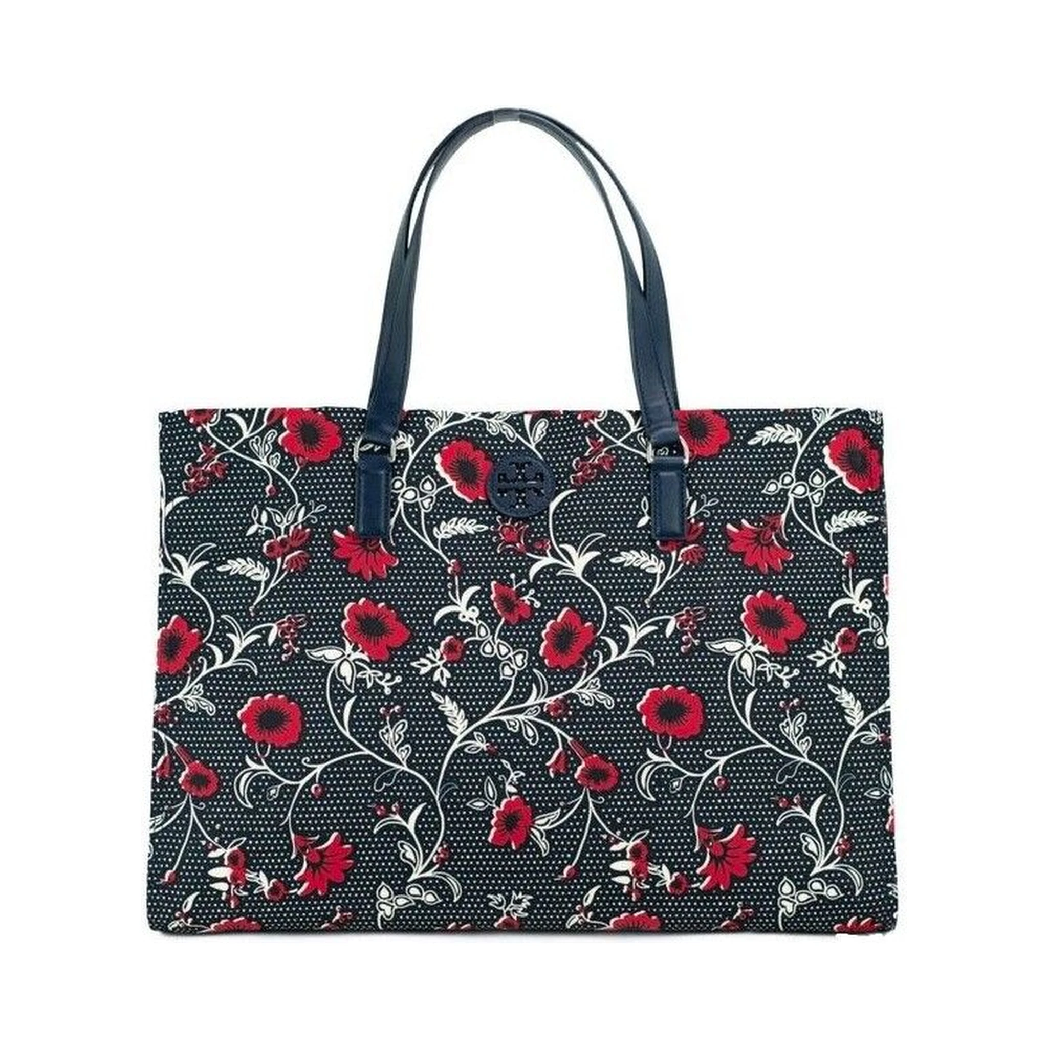 Medium Nylon Retro Batik Print Shoulder Tote Handbag