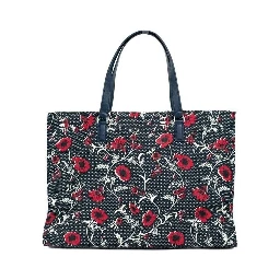 Medium Nylon Retro Batik Print Shoulder Tote Handbag